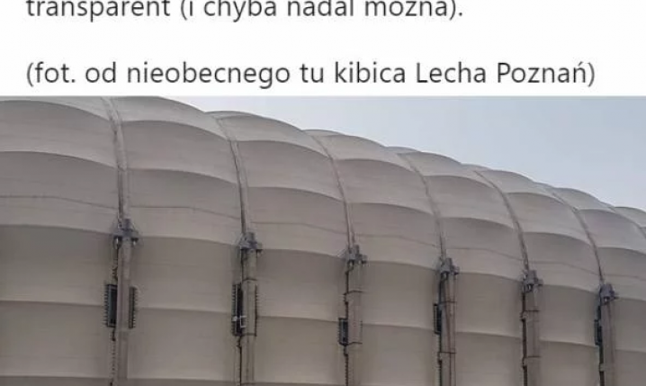 TRANSPARENT kibiców Lecha po braku mistrzostwa dla Legii